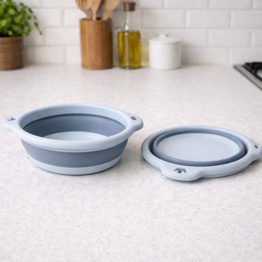 NEW Silicone‎ Colapsable Bowls 23 x 6.5 cm, folded - 23 x 2 cm, volume 2 liters